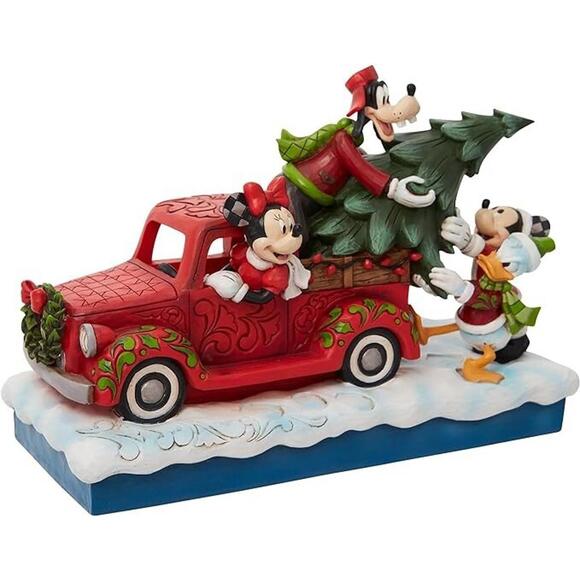 Jim Shore Disney Traditions Mickey Mouse and Friends on Red Truck Figurine NIB